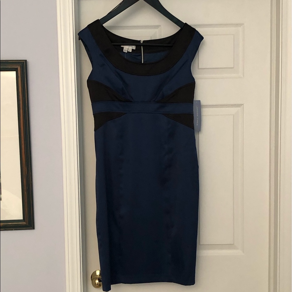 London Times Navy and Black Dress Size 10